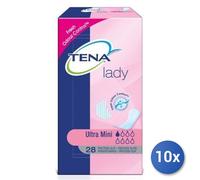10x Paquete Tena Lady Ultra Mini, 28 Pz