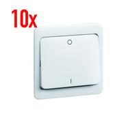 10x Peha Balancín D 80.642.02 Blanco Puro Pulsador Interruptor Basculante