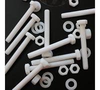 10x pernos y tuercas (tornillos) de plástico de cabeza hexagonal de PTFE, M5 x 40 mm, arandelas, fluoropolímero de politetrafluoroetileno