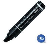10X Pica Mercado Marcador Permanente Pica Classic 528 XXL Negro