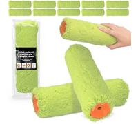 10x Rodillo de Pintura 25 cm Recambio Pintura Repuesto Pelo Largo Pintar Barniz Muebles Paredes Renovación Accesorios Robusto Antigoteo Antisalpicaduras