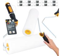 10x Rodillo Espuma 25 cm Repuesto Versátil Pintura Barniz Tinte Laca Agua Disolventes Mango Soporte Perfecto Trabajos Renovación Casa Uso Profesional