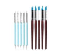 10x Silicone Rubber Clay Sculpting Tools - Silicone Rubber Paintbrush And Modeling Ball Dotting Tool for Pottery Craft