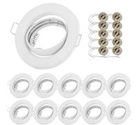10x Sweet LED marco empotrable incluido casquillo GU10 - IP20 focos empotrables 230V - adecuado para LED y halógenos - focos empotrables orientables de metal - Ø 88mm, blanco