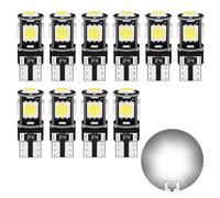 10x T10 W5W LED Bombillas exteriores 5 SMD 5050 Luz Coche trasera Lámpara