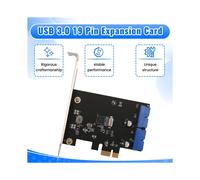 10X Tarjeta de Expansión PCI Express USB 3.0 de 19 Pines PCIE 1X A 2 Puertos Adaptador USB 3 de 19 Pines Cabecera de Concentrador USB3 Interno de 20