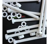 10x Tornillo de cabeza Hexagonal Polipropileno Blancos (PP), Pernos Tornillos y Tuercas de Plástico, M8 x100mm, arandelas, resistente al agua