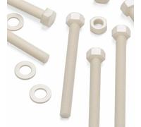 10x tornillos de cabeza de Nailon Hexagonal, M10 x 100mm, Pernos Tornillos y Tuercas de Plástico, Tuercas, Arandelas, Nailon
