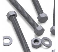 10x Tornillos de cabeza hexagonal Gris Tornillos y tuercas de PVC, resistentes al óxido y al tiempo atmosférico, fuertes, UPVC, M8 x 100mm