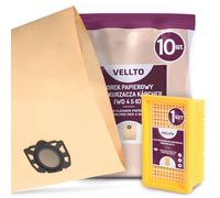 10x Vellto Bolsa para Aspiradora Compatibles con Kärcher 2.863-005.0 2.863-006.0 WD4 WD5 WD6 MV4 MV5 MV6 WD5P WD6P Premium Bolsas de Repuesto Papel Alternativa con Filtro de Aire