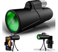 10x42 HD High Power Monocular Telescope with Phone Holder Tripod, Waterproof Portable Lightweight Monocular Scope with Clear for Bird Watching Hiking Travel Camping