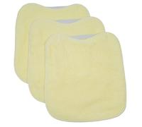 10XDIEZ Babero bebé algodón rizo con plástico impermeable (Amarillo - 29x33cm)