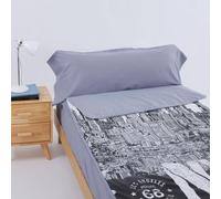 10XDIEZ Funda de Saco Nórdico - Cama de 105cm, Skyline Gris | En 52% poliéster y 48% algodón, color skyline gris, tamaño cama de 105cm, estilo moderno, para tu edredón