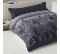 10XDIEZ Funda Nórdica Microfibra - Cama de 90cm, Soho | En microfibra 100% poliéster, estampado skyline de Nueva York, incluye 1 funda de almohada