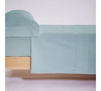 10XDIEZ Juego de sábanas algodón percal 200 Hilos acqua (Acqua - Cama de 150cm)