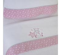 10XDIEZ Juego de sábanas Cuna coralina Jirafa 378 BCO/Rosa (Rosa - Maxicuna)