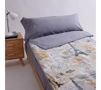 10XDIEZ Saco Nórdico Ajustable - Cama de 105cm, Ópera Gris | En 52% poliéster y 48% algodón, color ópera gris, tamaño cama de 105cm, estilo moderno, para vestir la cama completa