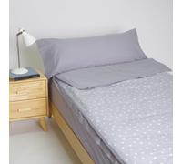 10XDIEZ Saco Nórdico Ajustable - Cama de 80cm, estrellas gris | En 52% poliéster y 48% algodón, estilo moderno, para vestir la cama completa, combina sábana, funda y almohada a juego
