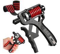 11-364 lbs Hand Grip Strengthener, Adjustable Forearm Gripper with Automatic Counter, Non-Slip Silicone Hand Exerciser Grip Strengthener for Muscle Training (black,Mechanical Counter)