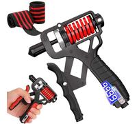 11-364 lbs Hand Grip Strengthener, Adjustable Forearm Gripper with Automatic Counter, Non-Slip Silicone Hand Exerciser Grip Strengthener for Muscle Training (black,Electronic Counter)