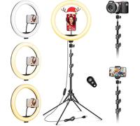 11.5" Aro de Luz con Tripode Profesional Altura Total de 177cm/69.5", Ring Light con Control Remoto, Anillo de Luz Estable Tripode para Movil, Youtube, Maquillaje, Fotografía, Selfie