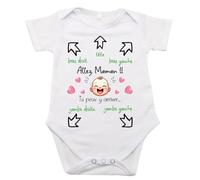 [11-6] Body Bebe Personalizado Humor Nacimiento Futuro Mamá Padres 3-6 Meses/Baby Shower/Maternidad Kit Idea Regalo Original (Blanco, M)