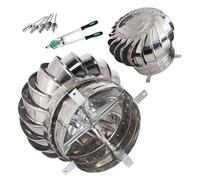 11.8/13.8/15.8/17.7 in tapantilluvia de techo para exterior, acero inoxidable 304 viento Turbine tapa Ventilación con Fijo Feet, Rotat conducto de chimenea escape tapa, para Insulation Ventilación c