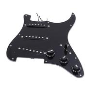 11 Agujeros SSS Pickguard Cargado de Cableado para Strats Style ST Style Electric Guitar, SSS Pickguard Cargado de 3 Piezas de Bobina Negra con una Guitarra Cargada para la