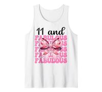 11 and Fabulous Flamingo Birthday 11 años Chica Coqueta Camiseta sin Mangas