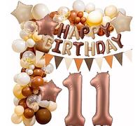 11 Años Globos Retro Brown, 11 Años Cumpleaños Niña Niño, Cumpleaños 11 Guirnalda Globos, Arco Globos 11 Años Cumpleaños Café, 11 Años Beige Vintage Globos 11 Años Cumpleaños Decoraciones
