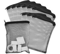 11 Bolsas de filtro para acuario, aquarium filterbeutel, bolsas filtro acuario, bolsas filtro alto flujo para acuario, malla fina, reutilizables, cremallera, agujero malla carbono granulado de 1 mm