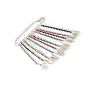 11 clips de cintura de aleación ajustables - Agarre seguro para pantalones, chales y uso al aire libre (diseño seguro para niños) Pin de cintura de aleación, Colored diamonds, como se describe