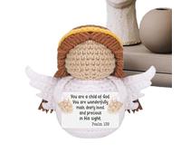 - 11 cm, muñeca motivacional de ganchillo, escritorio, cumpleaños, profesor, amigo, mujeres y hombres, presente espacios especiales internos de lana de larga duración, hecho a mano
