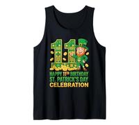 11 cumpleaños Día de San Patricio Once Fiesta cumpleaños niño niña Camiseta sin Mangas