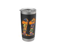 11 Cumpleaños Monster Truck 11 Años Joven Salvaje Once Boy Vaso térmico de acero inoxidable de doble pared