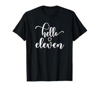 11 cumpleaños, para niñas, Hello Once, 11 años, Lindo Camiseta