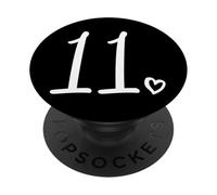 11º cumpleaños para niñas número 11, Once Lindo 11 años PopSockets PopGrip Adhesivo