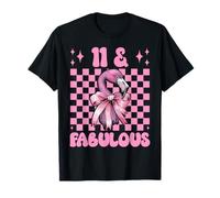 11 & Fabulous Flamingo Birthday 11 años Chica Coqueta Camiseta