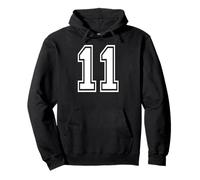 11 Number Eleven Team Sports Diseño gráfico a juego Varsity Sudadera con Capucha