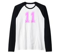 11 Número Once Deportes Varsity College Girl Matching Camiseta Manga Raglan