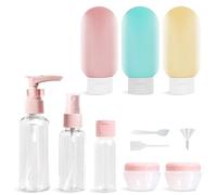 11 Pack Botellas de Viaje Silicona, Kit Viaje, Botes para Gel y Champu, Kit Avion Botellas, Juego de Botes Rellenables para Gel, Champús, Lociones y Líquido