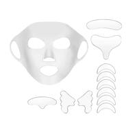 11 Parches De Belleza Y 1 Mascarilla Facial Reutilizable, Parches Antiarrugas De Silicona, Parches Reutilizables Para El Cuidado De La Piel, Pecho Y Cara