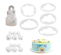 11 Pcs Cortadores de Nubes Moldes de Nubes Estrellas Molde Decoración Pasteles Moldes de Galletas Decoradas de Nubes Cortador de Galletas Cookie Cutter para Fondant Galletas Pasteles