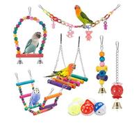 11 Piezas de Juguetes para Periquitos Y Pájaros, Juguetes para Masticar Pájaros, Columpio, Juguete para Masticar de Pie, Escalera de Escalada para Periquitos, Cotorras, Pájaros del Amor, Pinzones, Myn