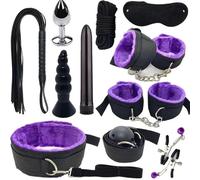 11 Piezas de lujosos Conjuntos de Trajes de Bondage Deportivos, adecuados para Enviar Novios y Chicas (Negro)
