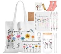11 piezas de regalos religiosos cristianos para mujeres, regalo inspirador de fe para regalos únicos basados en la fe católica, accesorios florales espirituales para su amiga, hermana, mamá, abuela