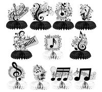 11 Piezas Decoracion de Fiesta Notas Musicales, 11 Estilos Centros de Mesa de Panal de Música Retro Notas Musicales Decoraciones de Mesa de Fiesta para cumpleaños Suministros de Fiesta