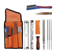 11 Piezas Kit de afilado de motosierra , kit de lima universal para afilador de cadena de motosierra con limas redondas de 5/32、3/16、7/32 pulgadas (4、4,8、5,5 mm), para afilar motosierra