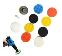 11 Piezas Kit de almohadillas para pulir coches, Almohadillas de pulido de esponja de lana de 80 mm con adaptador para taladro M10, Accesorio pulidor para pulidora automática, lijado, encerado (A)