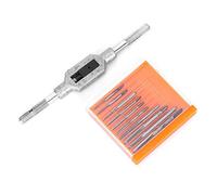 11 Piezas M1-M3.5 Mini Juego de Machos de Roscar, Soporte de Machos de Trinquete con Mango en T, Machos de Roscar de Acero de Alta Velocidad para Máquina(Juego de mini grifos de 11 piezas)